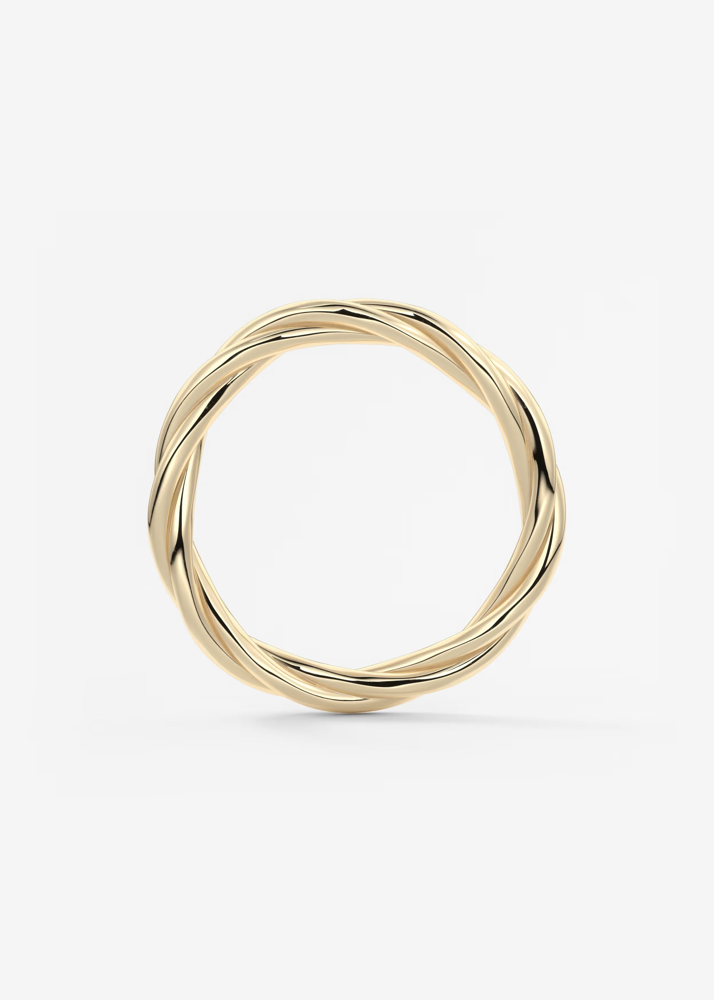 Polished Gold Interwoven Band with Twisted Openwork Design