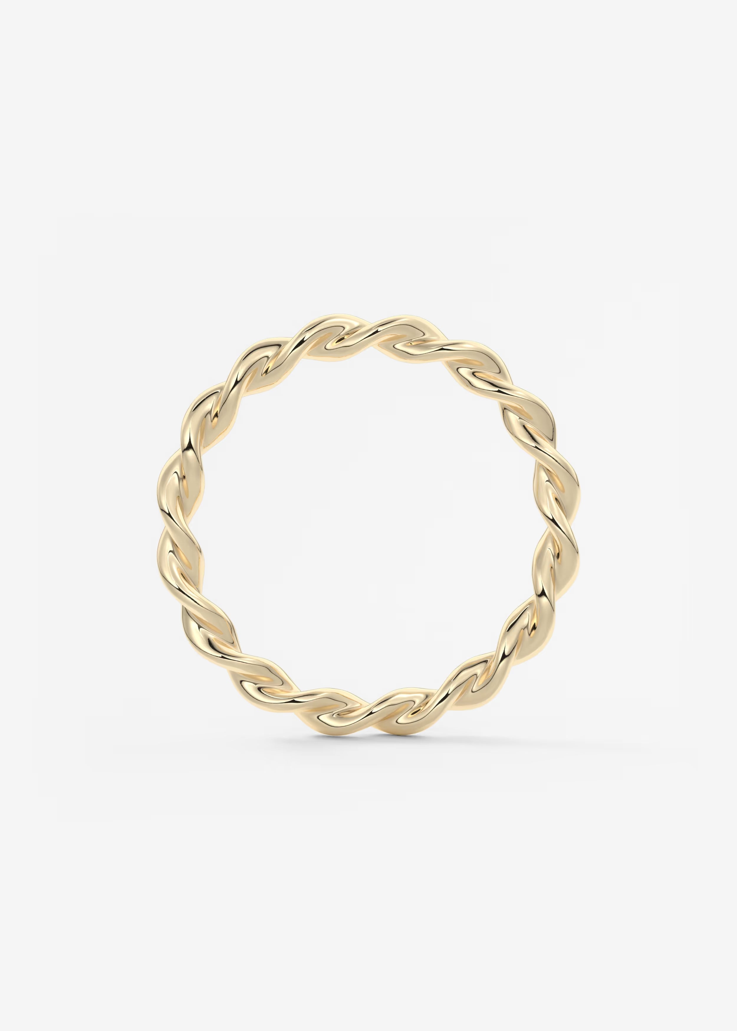 Polished Gold Rope‑Twist Band with Interwoven Spiral Design