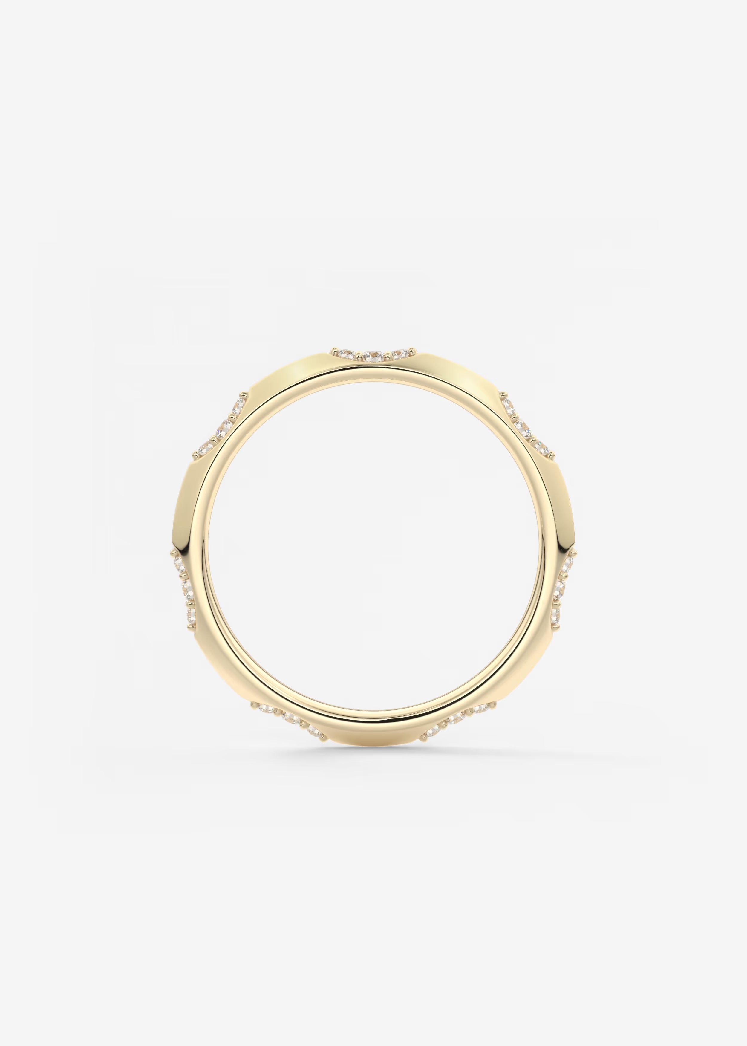 Gold Band with Marquise‑Set Lab Diamonds