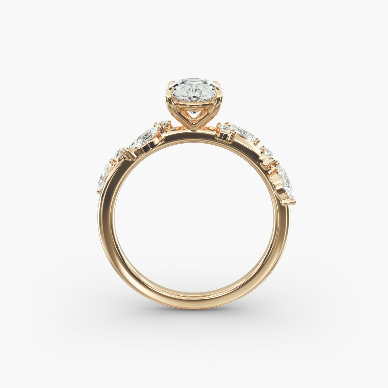 Symphony of Light Floral Oval Lab Grown Diamond Center Engagement Ring