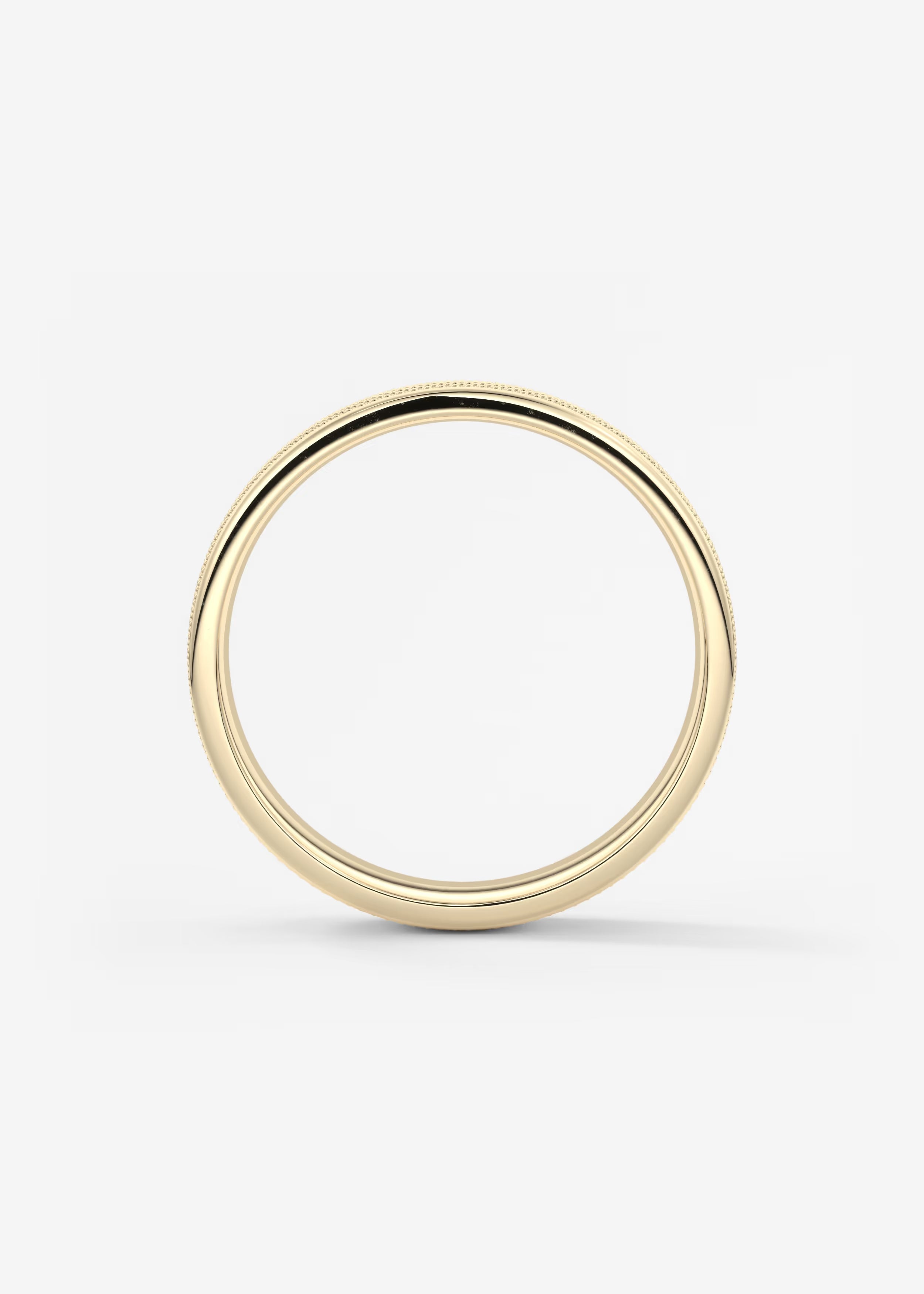 Gold Textured Band with Fine Beaded Surface in Elegant Modern Design