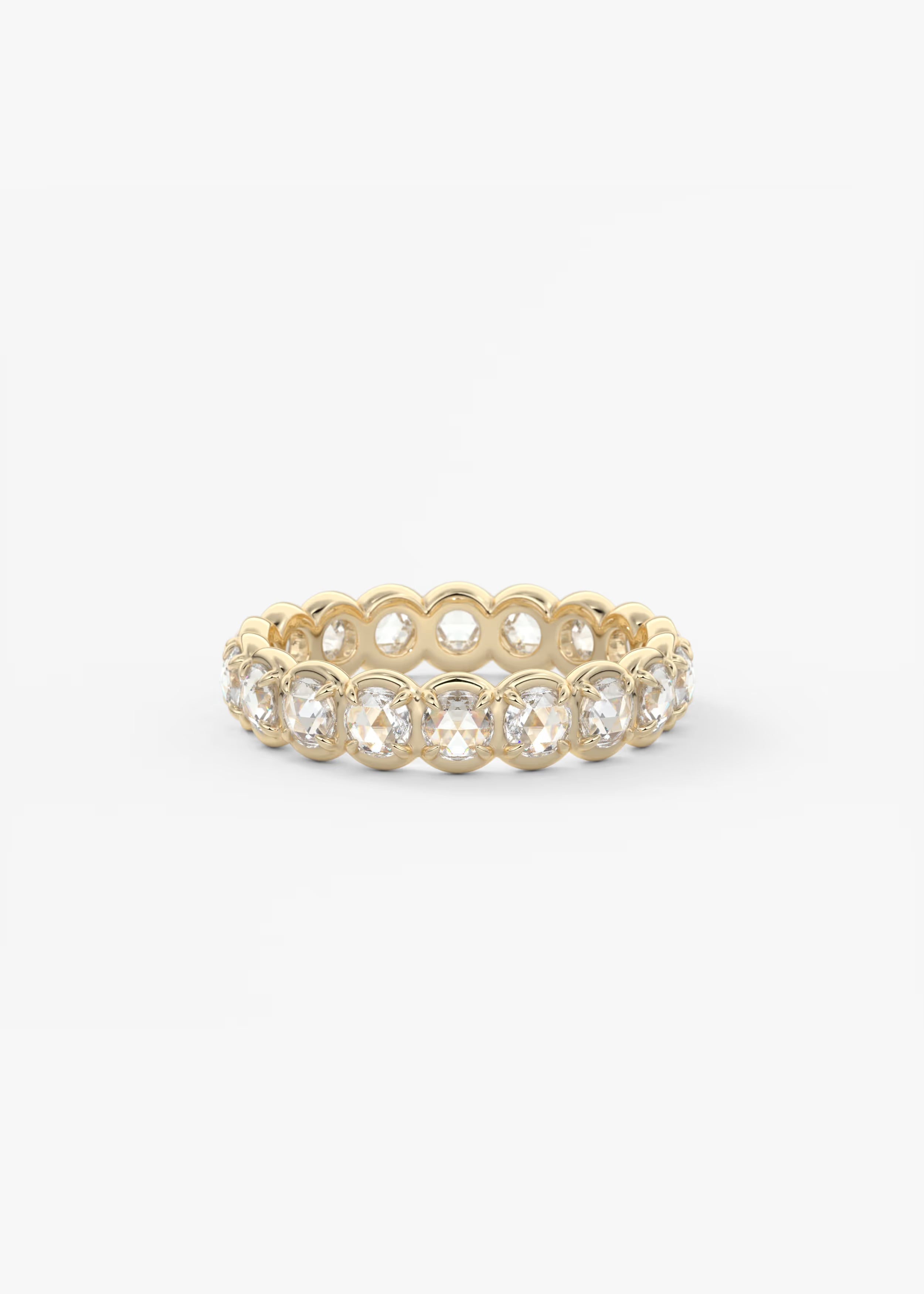 Gold Full Eternity Band with Oval Lab‑Grown Diamonds in Shared Prong Setting