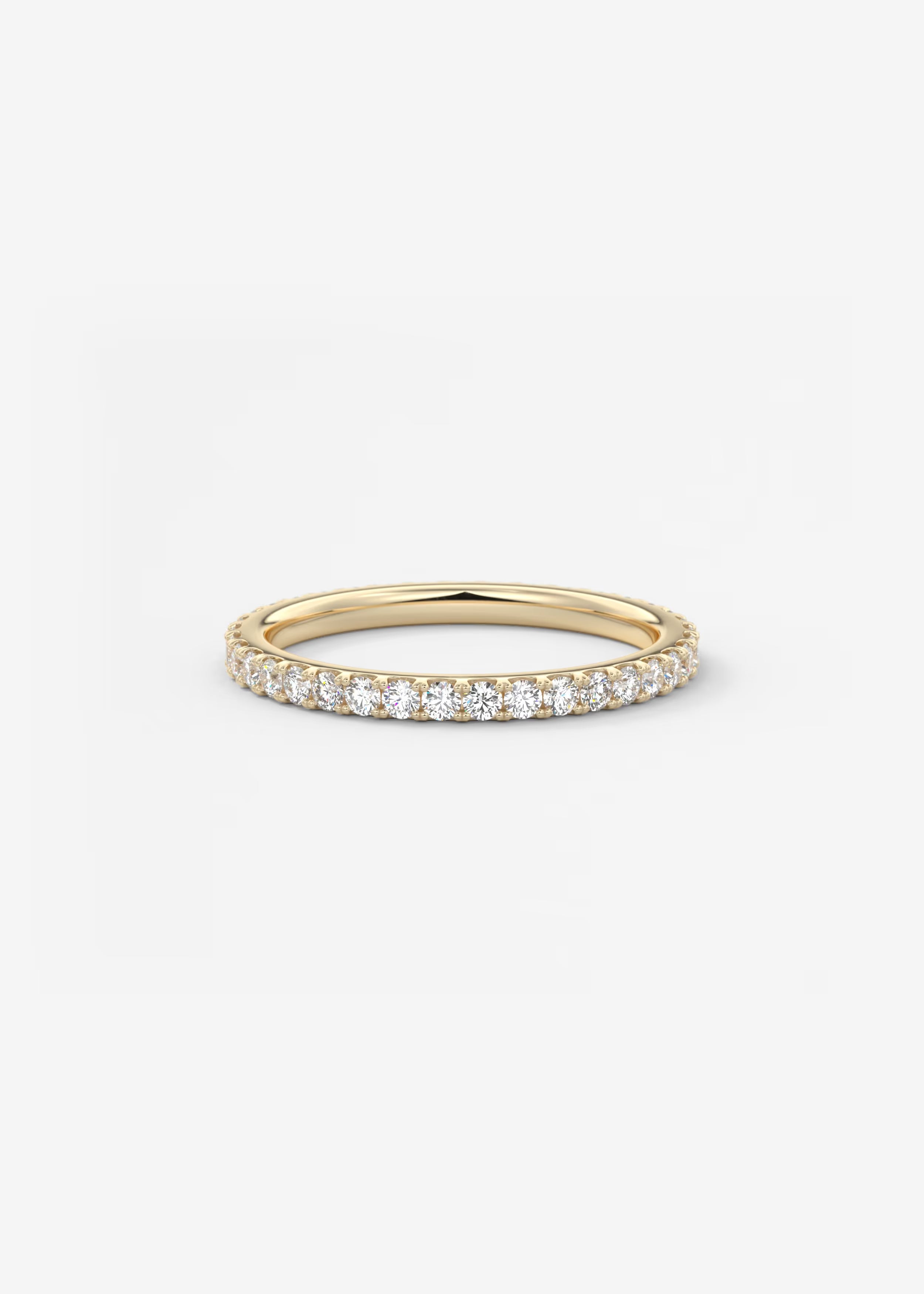Gold Pavé Eternity Band with Full Circle Lab‑Grown Round Diamonds
