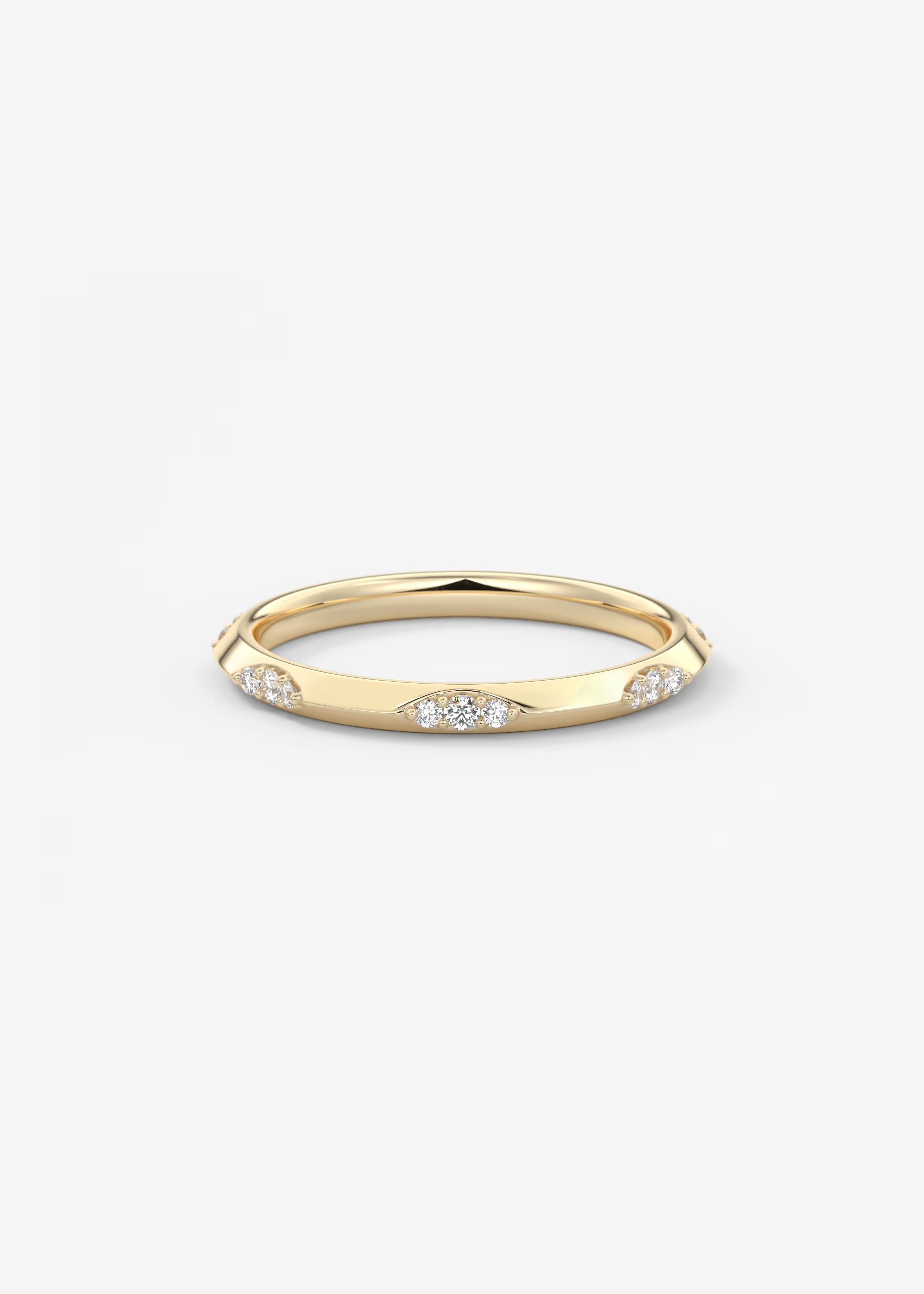 Gold Band with Marquise‑Set Lab Diamonds