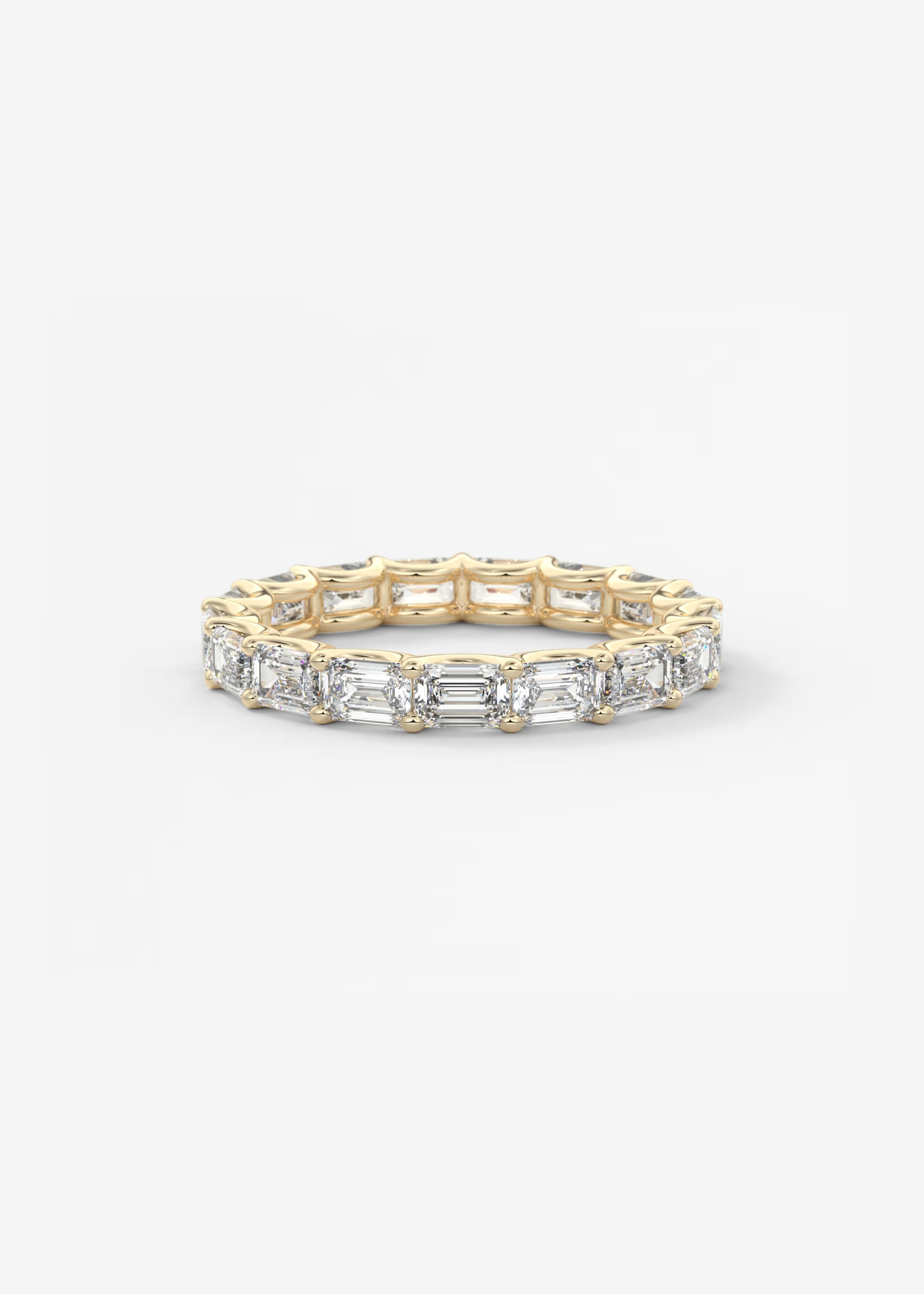 Emerald‑Cut Lab Diamond Full Eternity Band in Gold