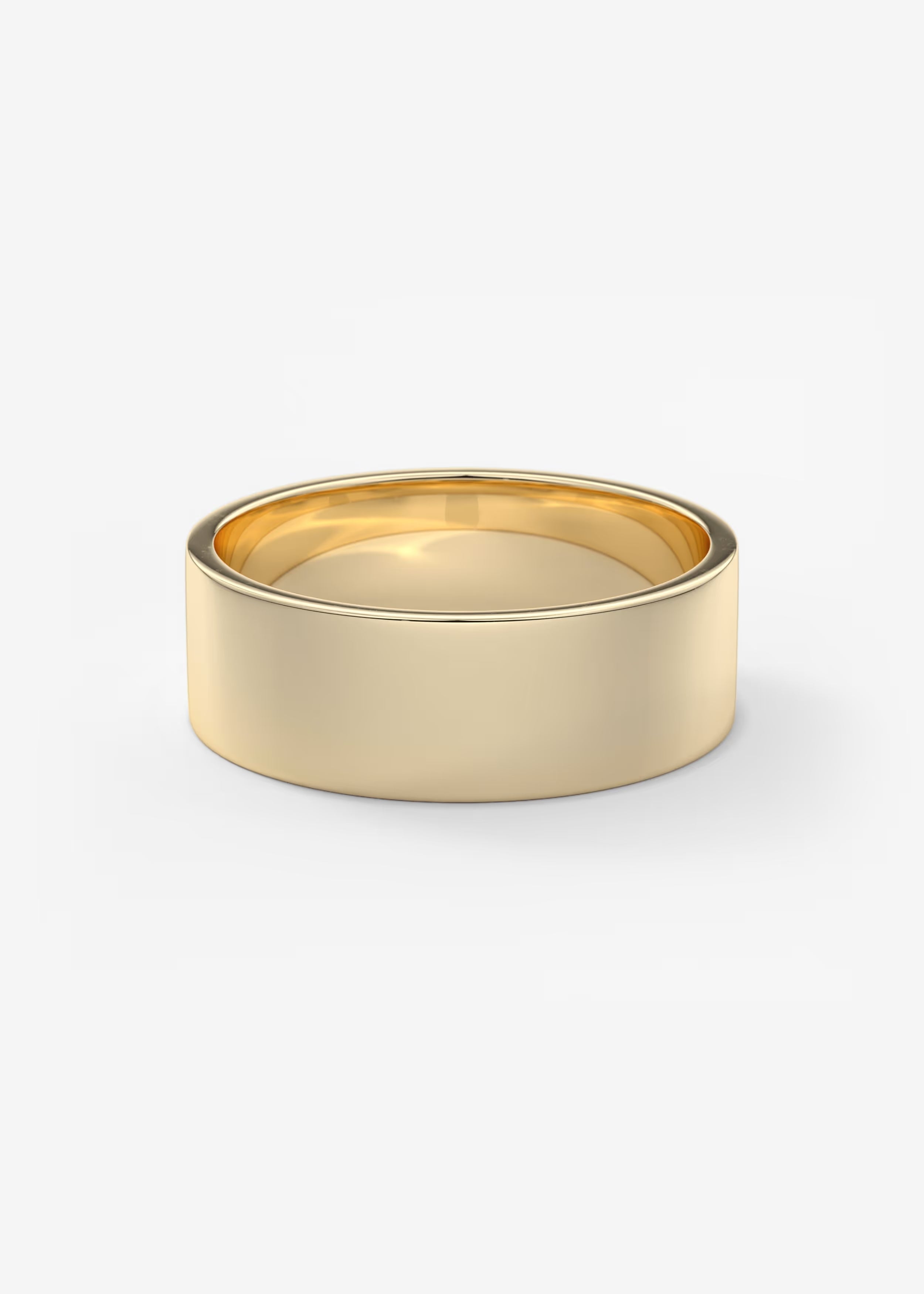 Polished Wide Gold Band in Solid Metal