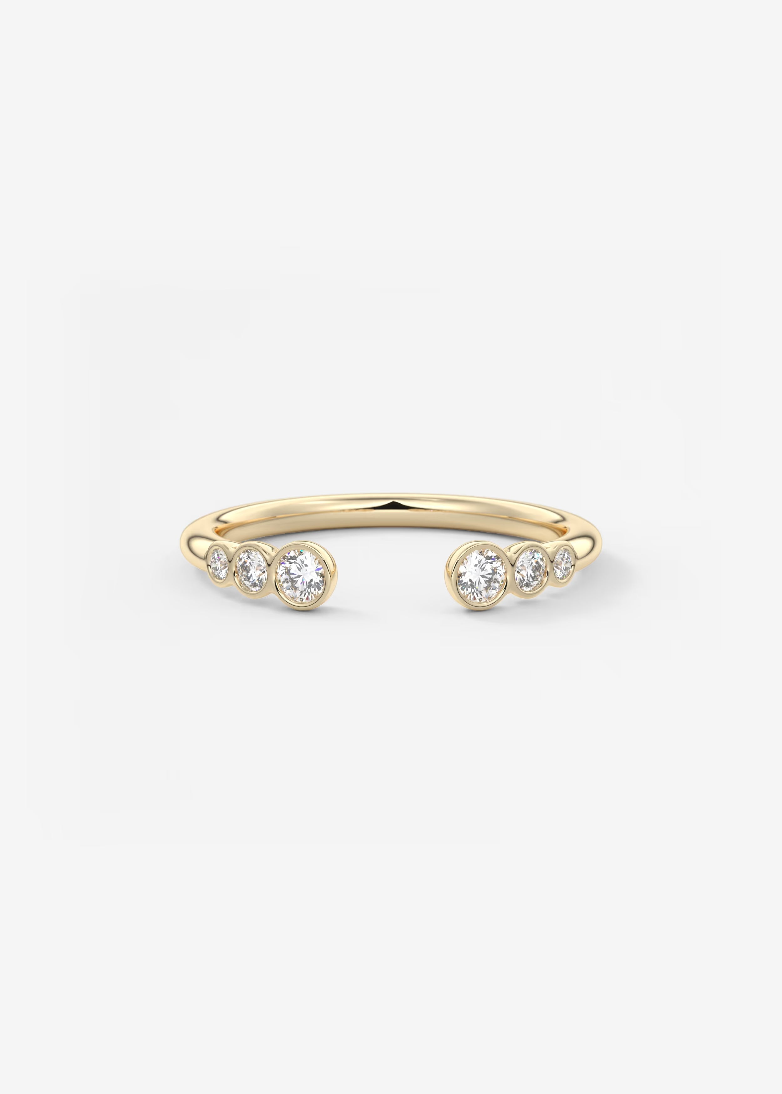 Gold Open Band with Graduated Round Lab‑Grown Diamonds