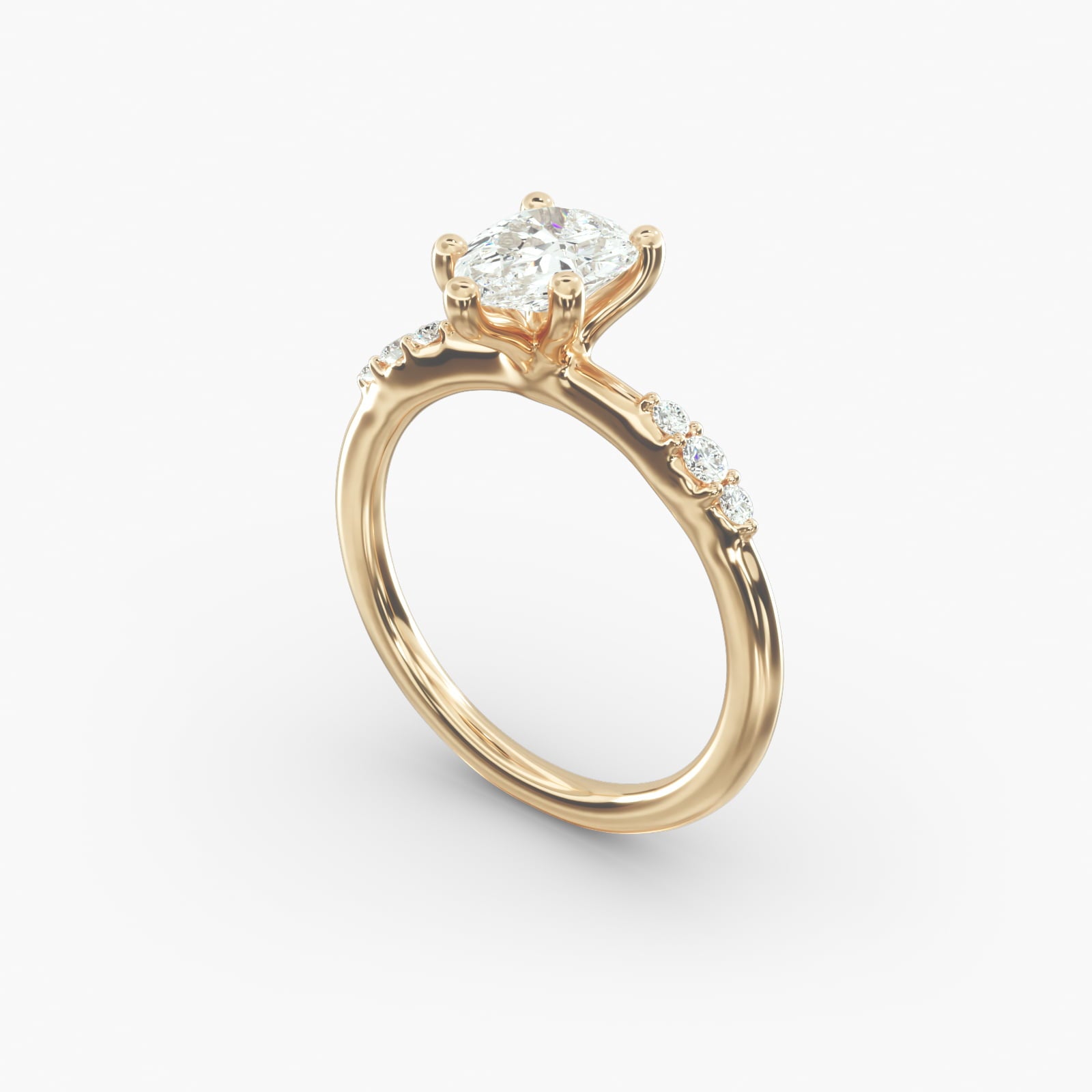 Graduated Sparkle Pear Lab Grown Diamond Center Engagement Ring