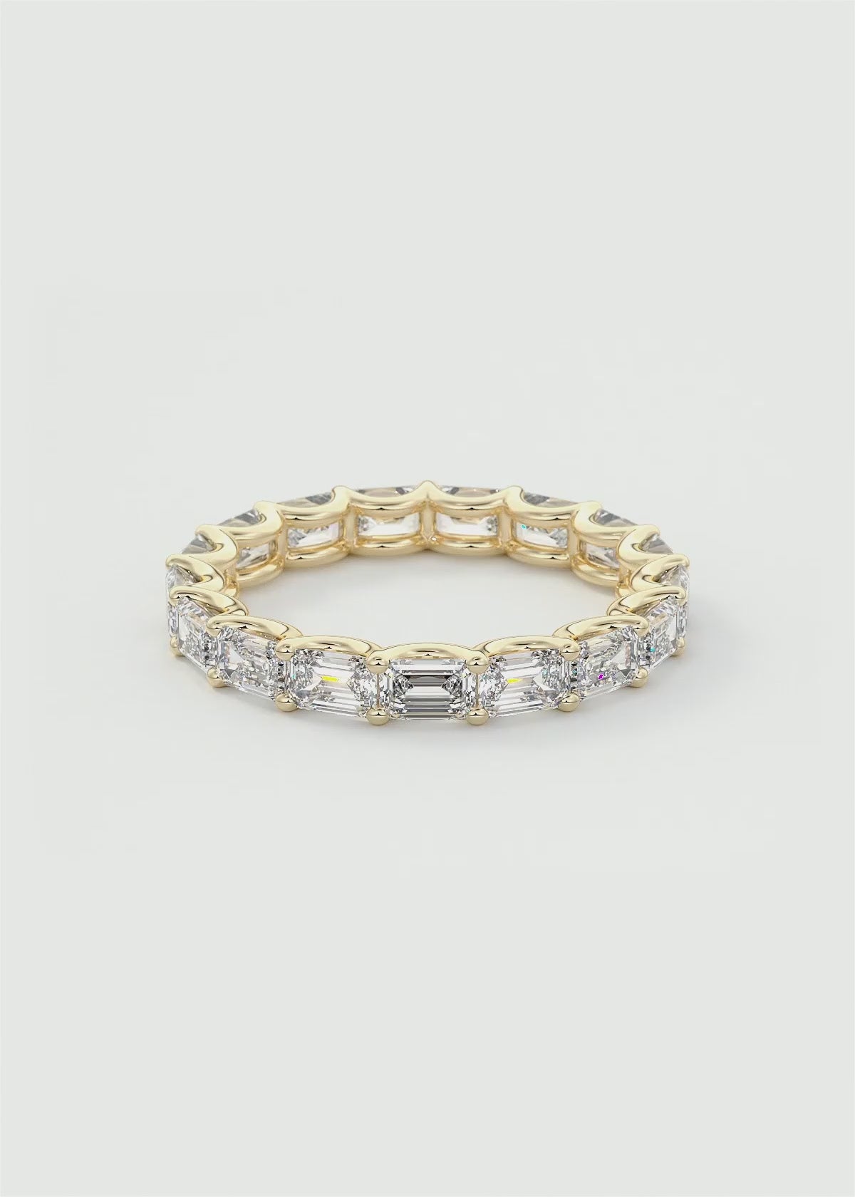 Emerald‑Cut Lab Diamond Full Eternity Band in Gold
