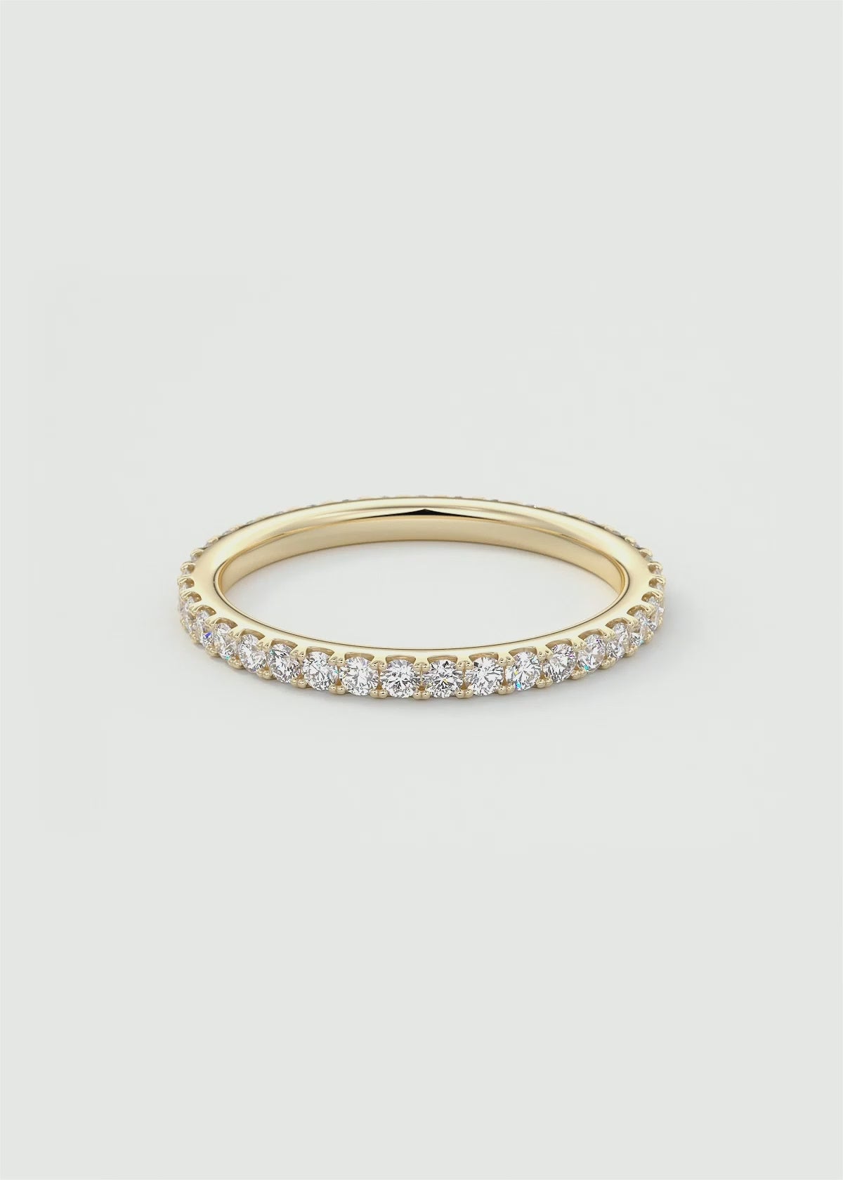Gold Pavé Eternity Band with Full Circle Lab‑Grown Round Diamonds