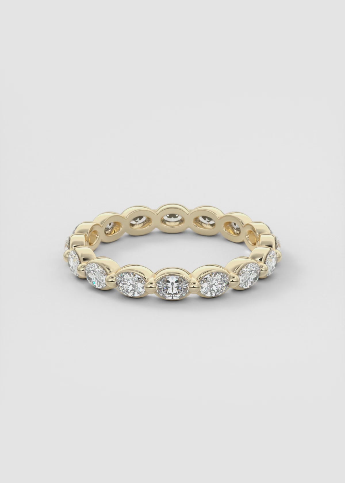 Gold Full Eternity Band with Oval Bezel‑Set Round Lab‑Grown Diamonds