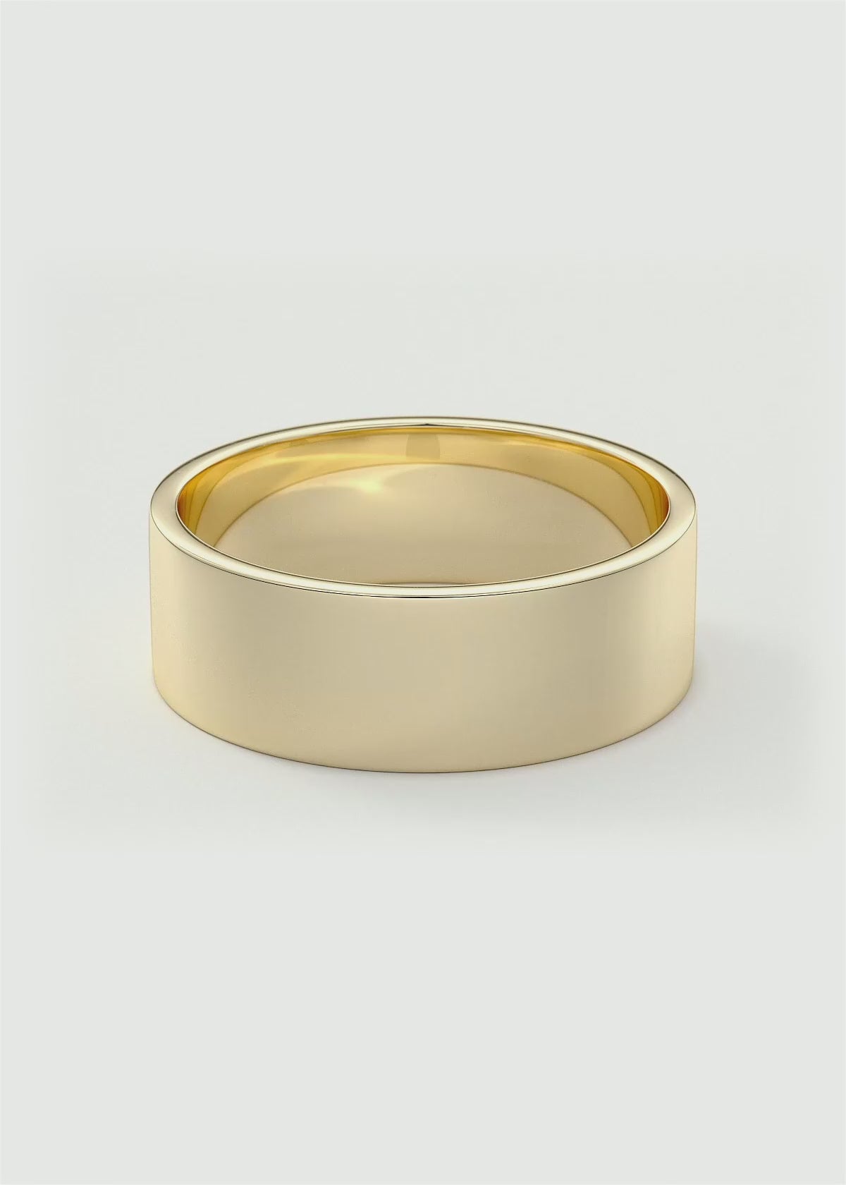 Polished Wide Gold Band in Solid Metal