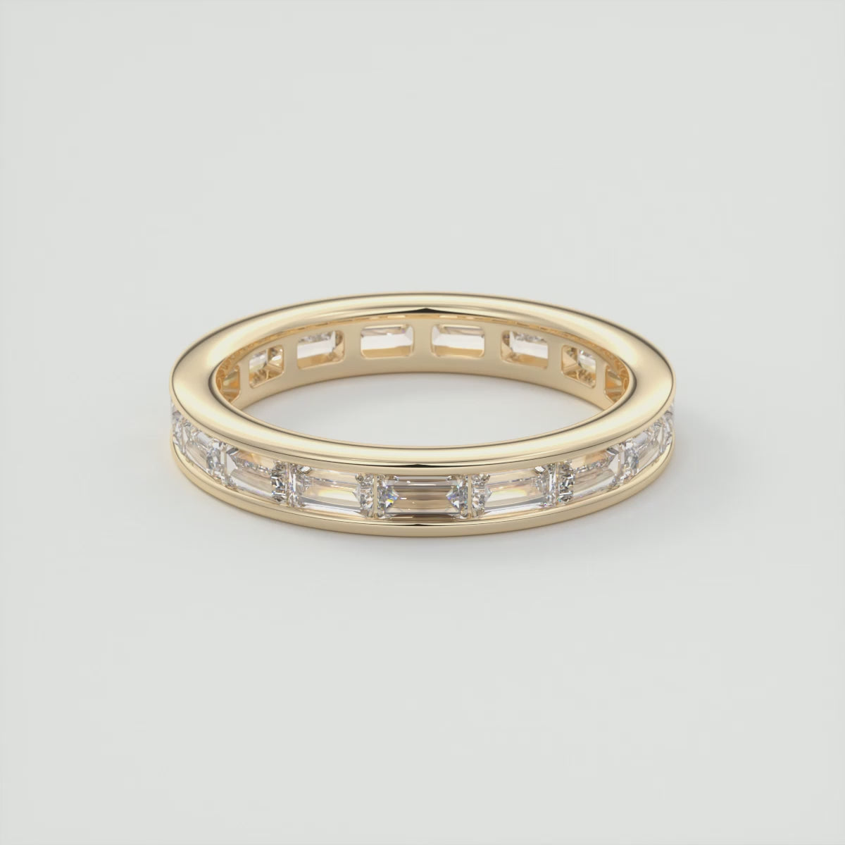 Baguette-Cut Full Eternity Band with Sleek Channel Setting