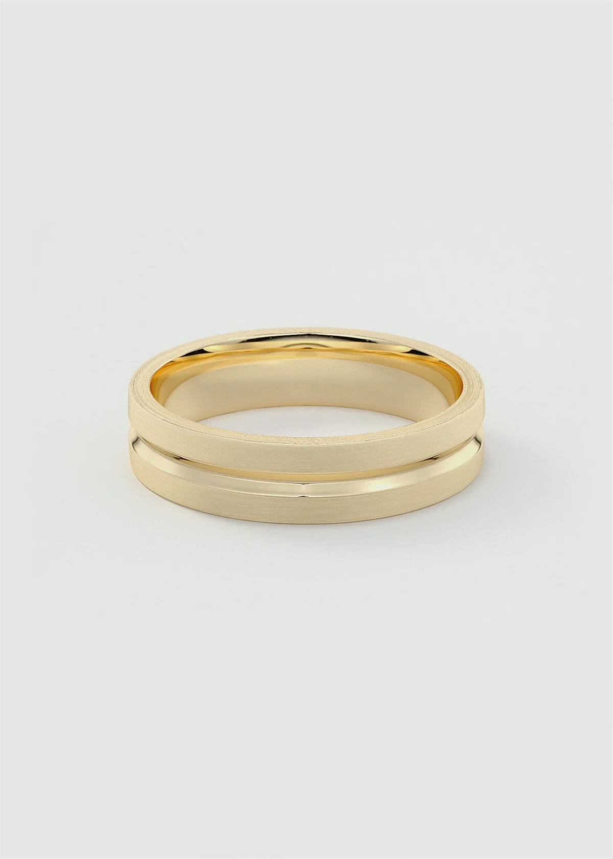 Matte and Polished Gold Stacking Bands in Minimalist Dual‑Finish Design