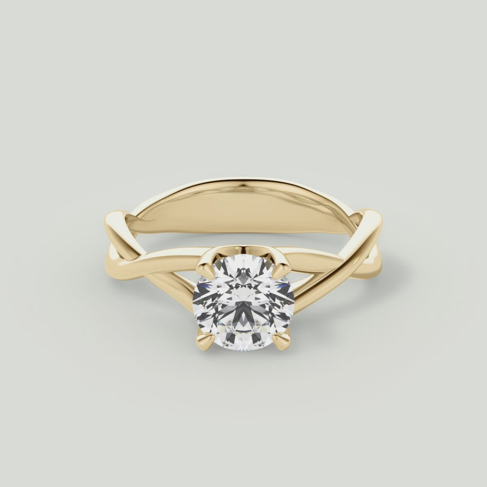 Round Cut Open-Twist Solitaire Engagement Ring