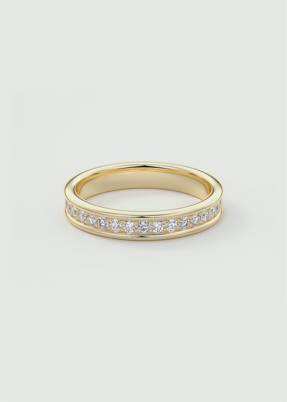 Gold Channel‑Set Eternity Band with Round Lab‑Grown Diamonds