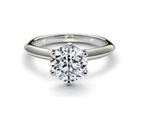 14K Solid White Gold 2 Carat 6 Prong Ring  D Color VVS1 Excellent Cut Moissanite Stone Diamond Solitaire with GRA certificate