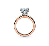 18K 2 Tone Solid Pink Gold 2ct 6 Prong Solitaire Ring Fast Ship D Color VVS1 Excellent Cut Moissanite Stone Diamond with GRA certificate