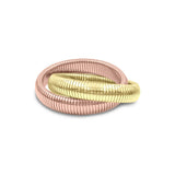 14k Gold and Rose Gold Plated double ring intertwined Brass bracelet for women