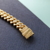 18K Solid Gold with Moissanite diamond Monaco Cuban Link Bracelet