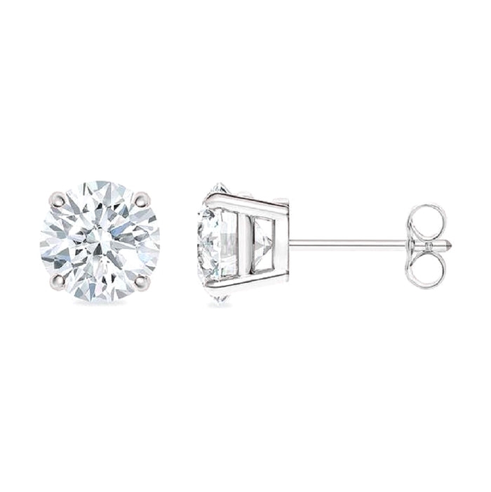18K White Gold 1CT Earrings Fast Ship D Color VVS1, Excellent Cut Moissanite Stone Diamond Solitaire Studs with GRA certificate