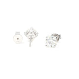 18K White Gold 2CT Earrings Fast Ship D Color VVS1, Excellent Cut Moissanite Stone Diamond Solitaire Studs with GRA certificate