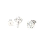 18K White Gold 1CT Earrings Fast Ship D Color VVS1, Excellent Cut Moissanite Stone Diamond Solitaire Studs with GRA certificate