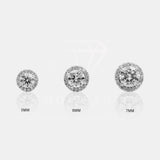 14K Solid White Gold 1ct Diamond Earrings Halo Setting Earring Studs