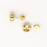 18K Solid Gold 5mm/1 carat Moissanite Diamond Bezel Setting Earring Studs