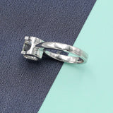 18K White Gold 2 Carat Moissanite Diamond Bull Head Engagement Ring
