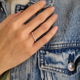 18K White Gold 0.18 Carat Moissanite Diamond Engagement Band Ring