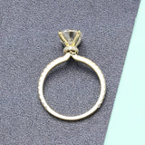 14K Solid Yellow Gold Hidden Halo Oval Cut 2.4 Carat Moissanite Diamond Wedding Ring
