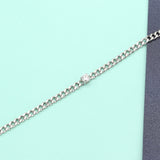 Sterling Silver Vermeil 6.25+1 inches 5mm/0.5 Carat Moissanite Diamond solitaire Miami Cuban bracelet
