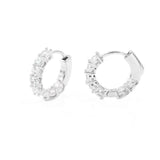 925 Sterling Silver D Color VVS1, Moissanite Diamond Hoop Earrings