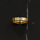 Ice Cube Ring Vermeil 18K Gold Plated 2MM 0.03CT Moissanite Band Ring
