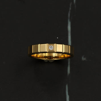 vermeil Gold Plated 2MM 0.03CT Moissanite Band Ring