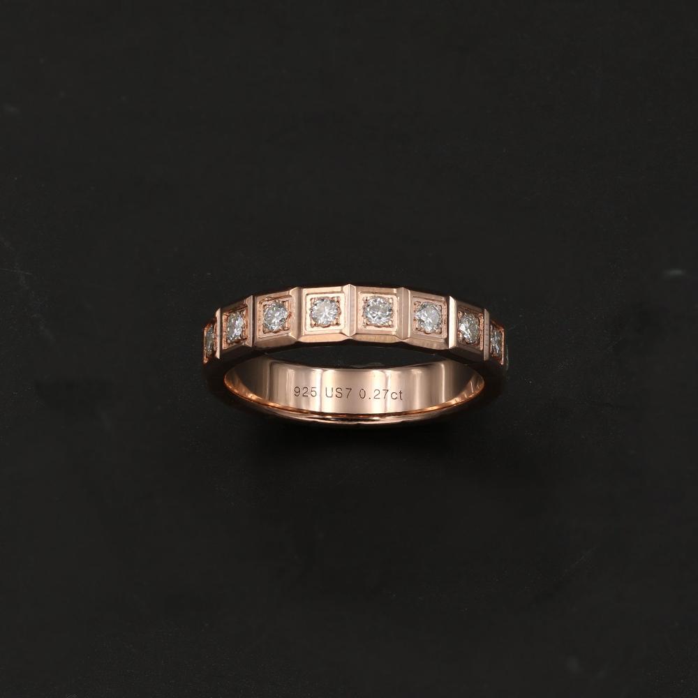 Vermeil Rose Gold Plated 0.27 CT Moissanite Band Ring