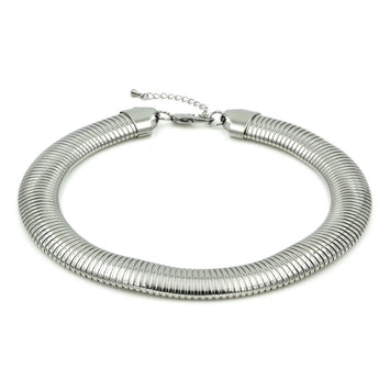 Stainless Steel 21mm(3/4 inch) wide 18+3 inches Omega Chain Necklace