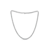Platinum Plated Sterling Silver Cubic Zirconia Tennis Necklace 5mm CZ