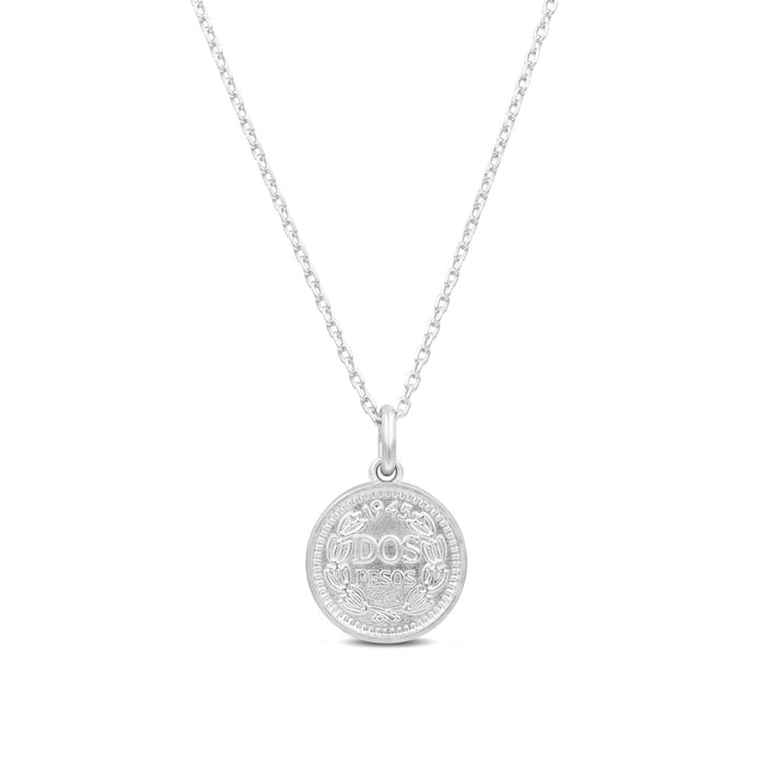 Sterling Silver 16+2 inches Coin Pendant Necklace