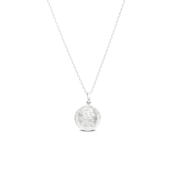 Sterling Silver 16+2 inches Coin Pendant Necklace