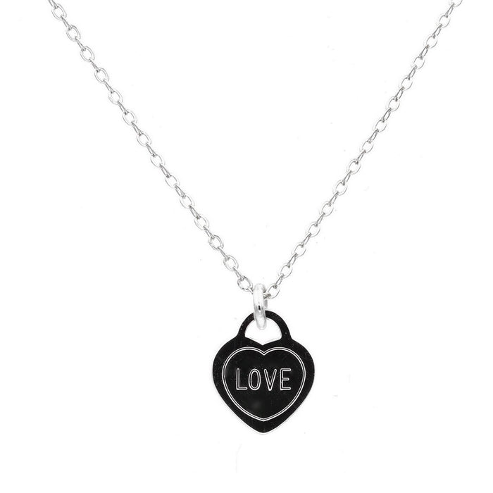 Sterling Silver 16+2 inches Heart Shape Love Pendant Projection Necklace