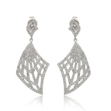 925 Silver micro-pave CZ Web Pattern Dangle Earrings