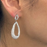 925 Silver micro-pave CZ Dangle Earrings