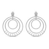 925 Silver Micro-pave CZ Web Pattern Dangle Earrings