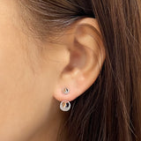925 Silver Micro-pave CZ Cone Shape Air Jacket Earrings