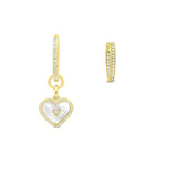 Gold Plated Sterling Silver CZ with Heart Mother of Pearl