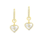 Gold Plated Sterling Silver CZ with Heart Mother of Pearl