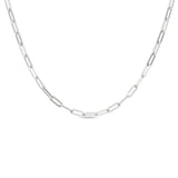 925 Sterling silver Paper Clip link chain necklace-Small