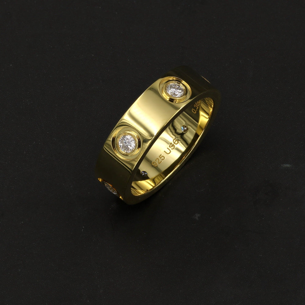 Vermeil Rose Gold Plated 0.36 CT Moissanite Ring